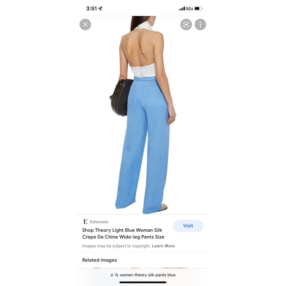 Robin Blue Silk Pants - Picture 8 of 8